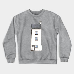 Cottage in Devon White Watercolor Crewneck Sweatshirt